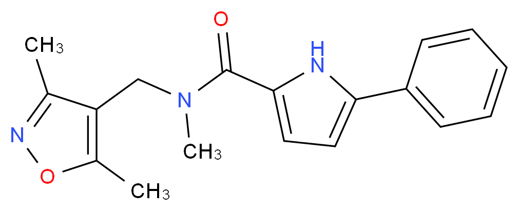 N-[(3,5-dimethylisoxazol-4-yl)methyl]-N-methyl-5-phenyl-1H-pyrrole-2-carboxamide_分子结构_CAS_)