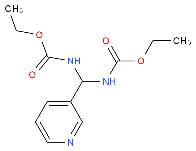 Ethyl N-[[(ethoxycarbonyl)amino](3-pyridinyl)-methyl]carbamate_分子结构_CAS_2744-17-4)