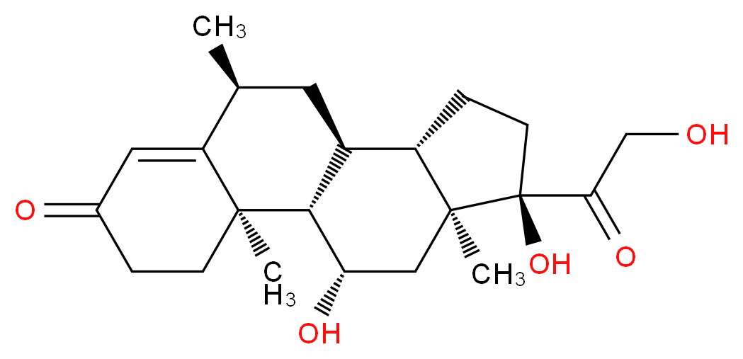 (1S,2R,8S,10S,11S,14R,15S,17S)-14,17-dihydroxy-14-(2-hydroxyacetyl)-2,8,15-trimethyltetracyclo[8.7.0.0<sup>2</sup>,<sup>7</sup>.0<sup>1</sup><sup>1</sup>,<sup>1</sup><sup>5</sup>]heptadec-6-en-5-one_分子结构_CAS_1625-39-4