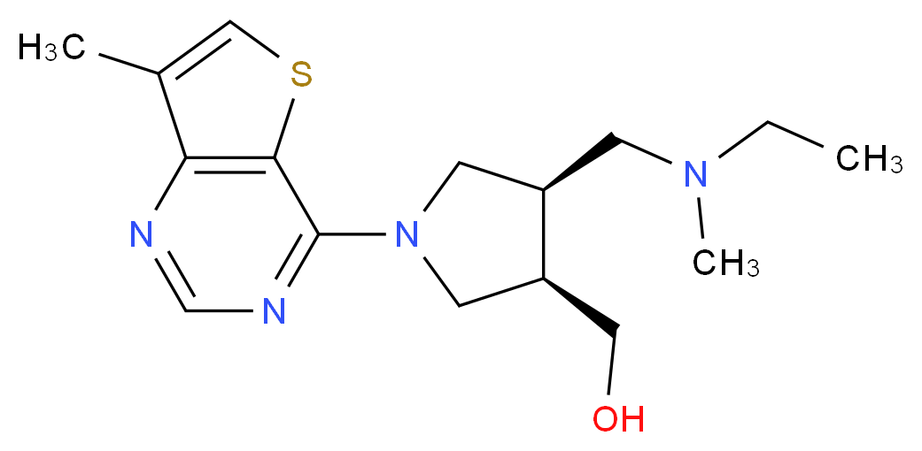 [(3R*,4R*)-4-{[ethyl(methyl)amino]methyl}-1-(7-methylthieno[3,2-d]pyrimidin-4-yl)pyrrolidin-3-yl]methanol_分子结构_CAS_)