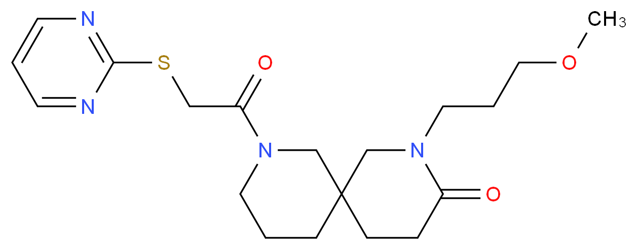 2-(3-methoxypropyl)-8-[(2-pyrimidinylthio)acetyl]-2,8-diazaspiro[5.5]undecan-3-one_分子结构_CAS_)