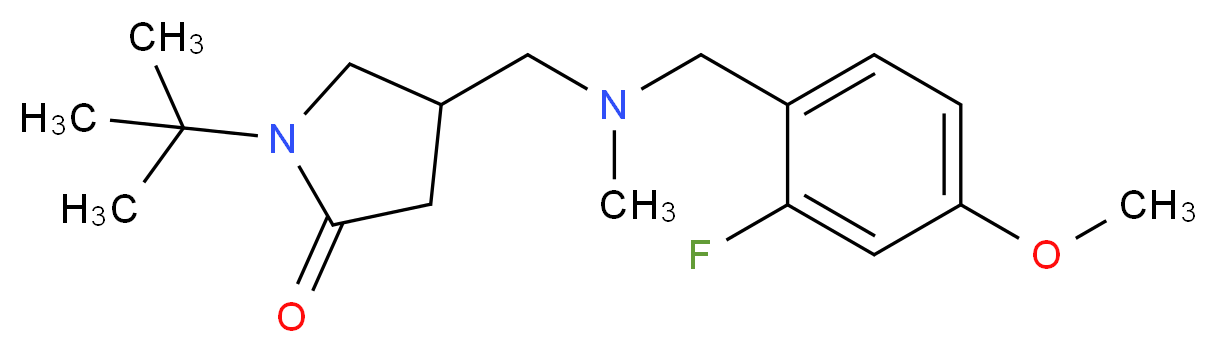 1-tert-butyl-4-{[(2-fluoro-4-methoxybenzyl)(methyl)amino]methyl}pyrrolidin-2-one_分子结构_CAS_)