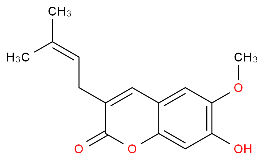 7-Hydroxy-6-methoxy-3-prenylcoumarin_分子结构_CAS_299159-90-3)