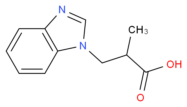 3-(1H-1,3-benzodiazol-1-yl)-2-methylpropanoic acid_分子结构_CAS_58555-21-8