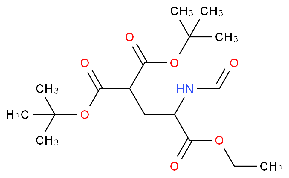 1,1-di-tert-butyl 3-ethyl 3-formamidopropane-1,1,3-tricarboxylate_分子结构_CAS_75117-30-5