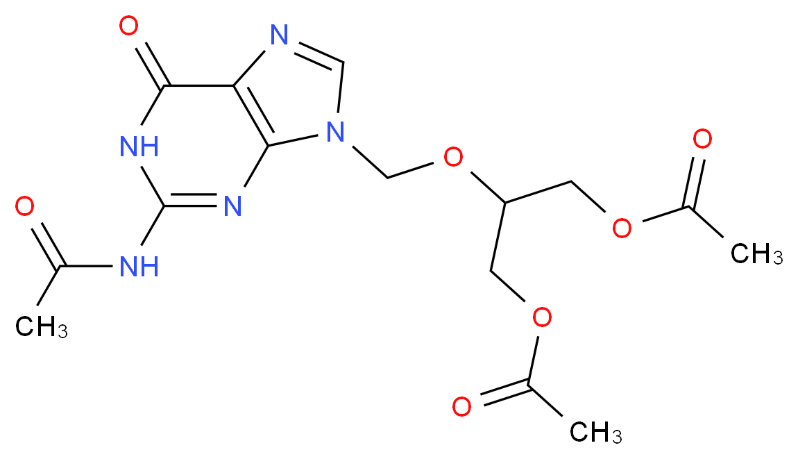 3-(acetyloxy)-2-[(2-acetamido-6-oxo-6,9-dihydro-1H-purin-9-yl)methoxy]propyl acetate_分子结构_CAS_86357-14-4