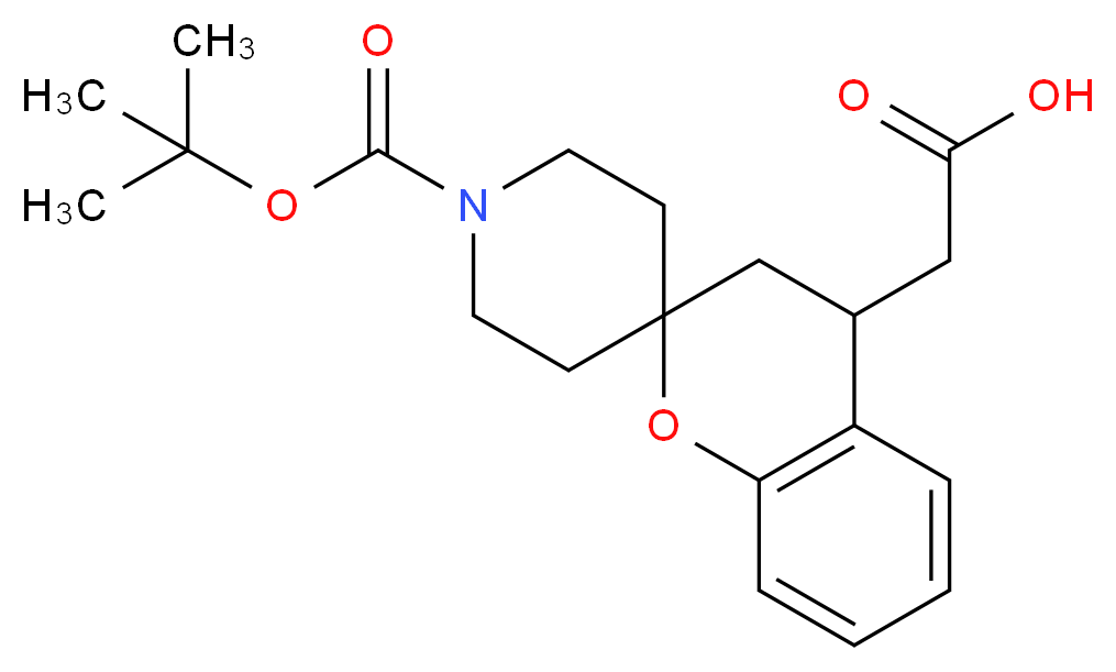 2-(1'-(tert-Butoxycarbonyl)spiro[chroman-2,4'-piperidine]-4-yl)acetic acid_分子结构_CAS_952681-82-2)