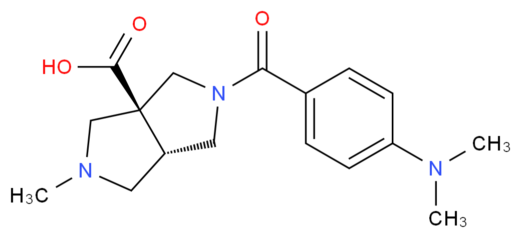 (3aS*,6aS*)-2-[4-(dimethylamino)benzoyl]-5-methylhexahydropyrrolo[3,4-c]pyrrole-3a(1H)-carboxylic acid_分子结构_CAS_)