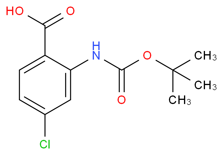 2-((tert-Butoxycarbonyl)amino)-4-chlorobenzoic acid_分子结构_CAS_136290-47-6)