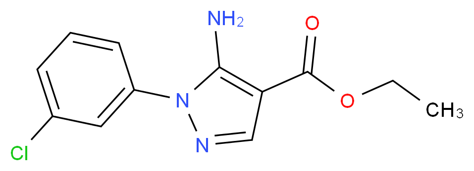 ethyl 5-amino-1-(3-chlorophenyl)-1H-pyrazole-4-carboxylate_分子结构_CAS_15001-08-8