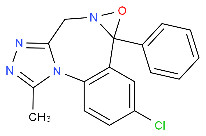 14-chloro-9-methyl-2-phenyl-3-oxa-4,7,8,10-tetraazatetracyclo[9.4.0.0<sup>2</sup>,<sup>4</sup>.0<sup>6</sup>,<sup>1</sup><sup>0</sup>]pentadeca-1(11),6,8,12,14-pentaene_分子结构_CAS_36916-14-0