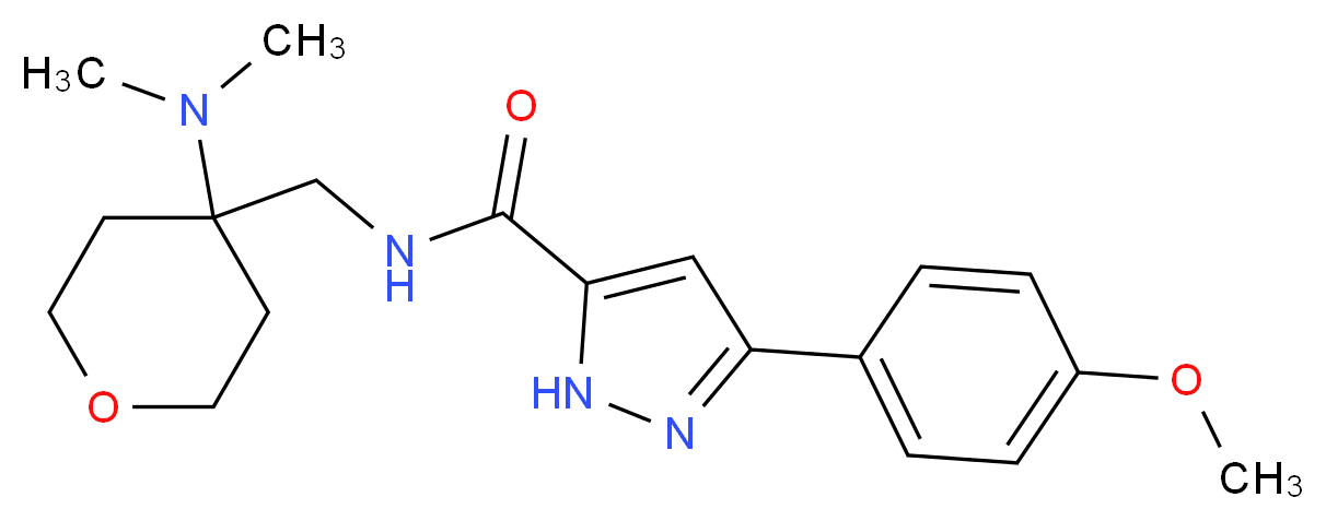 N-{[4-(dimethylamino)tetrahydro-2H-pyran-4-yl]methyl}-3-(4-methoxyphenyl)-1H-pyrazole-5-carboxamide_分子结构_CAS_)