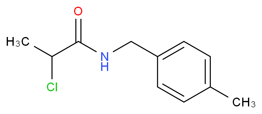 2-chloro-N-[(4-methylphenyl)methyl]propanamide_分子结构_CAS_91131-15-6