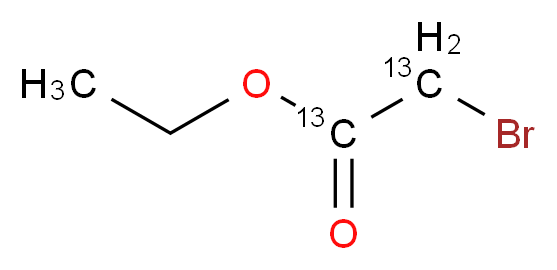 ethyl 2-bromo(1,2-<sup>1</sup><sup>3</sup>C<sub>2</sub>)acetate_分子结构_CAS_61898-49-5