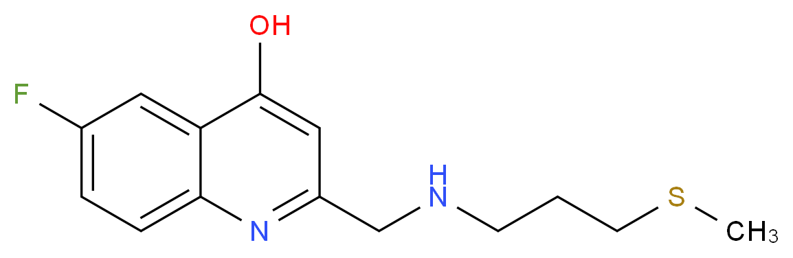 6-fluoro-2-({[3-(methylthio)propyl]amino}methyl)quinolin-4-ol_分子结构_CAS_)