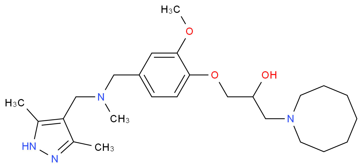 1-(1-azocanyl)-3-(4-{[[(3,5-dimethyl-1H-pyrazol-4-yl)methyl](methyl)amino]methyl}-2-methoxyphenoxy)-2-propanol_分子结构_CAS_)