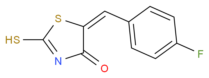 (5E)-5-[(4-fluorophenyl)methylidene]-2-sulfanyl-4,5-dihydro-1,3-thiazol-4-one_分子结构_CAS_402-93-7