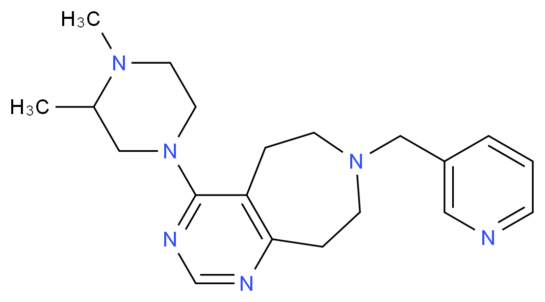 4-(3,4-dimethylpiperazin-1-yl)-7-(pyridin-3-ylmethyl)-6,7,8,9-tetrahydro-5H-pyrimido[4,5-d]azepine_分子结构_CAS_)