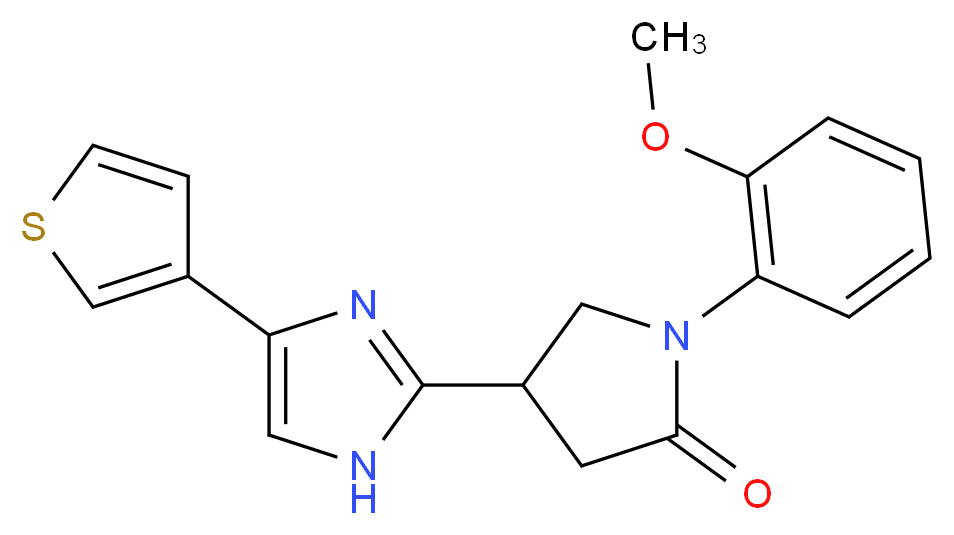 1-(2-methoxyphenyl)-4-[4-(3-thienyl)-1H-imidazol-2-yl]pyrrolidin-2-one_分子结构_CAS_)
