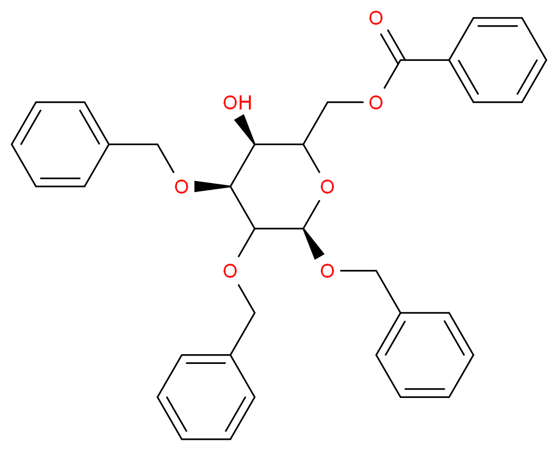 [(3S,4S,6R)-4,5,6-tris(benzyloxy)-3-hydroxyoxan-2-yl]methyl benzoate_分子结构_CAS_313352-43-1