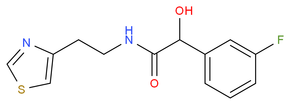 2-(3-fluorophenyl)-2-hydroxy-N-[2-(1,3-thiazol-4-yl)ethyl]acetamide_分子结构_CAS_)