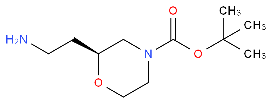 tert-butyl (2S)-2-(2-aminoethyl)morpholine-4-carboxylate_分子结构_CAS_1260593-51-8