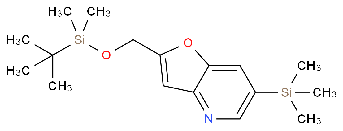 2-((tert-Butyldimethylsilyloxy)methyl)-6-(trimethylsilyl)furo[3,2-b]pyridine_分子结构_CAS_)