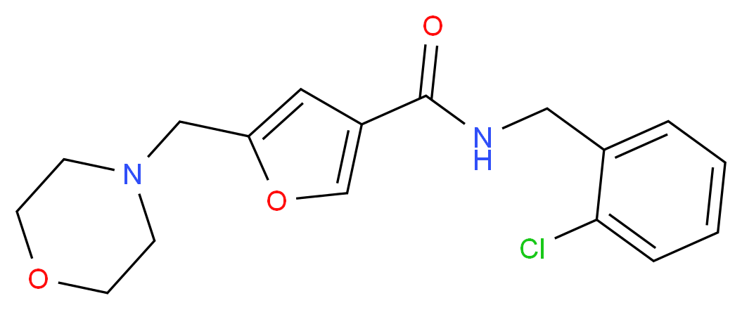 N-(2-chlorobenzyl)-5-(morpholin-4-ylmethyl)-3-furamide_分子结构_CAS_)