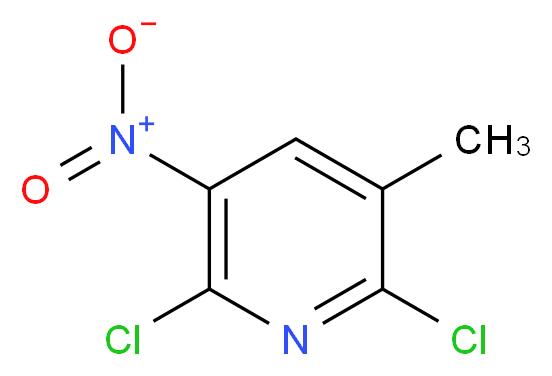 2,6-dichloro-3-methyl-5-nitropyridine_分子结构_CAS_58596-88-6