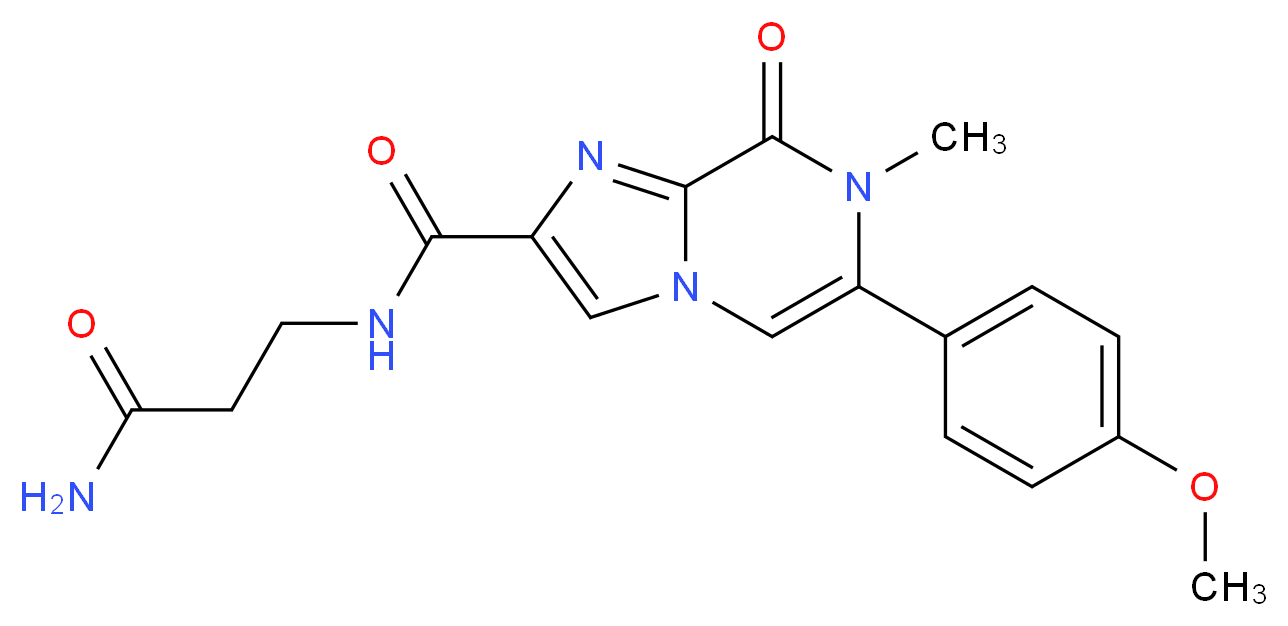N-(3-amino-3-oxopropyl)-6-(4-methoxyphenyl)-7-methyl-8-oxo-7,8-dihydroimidazo[1,2-a]pyrazine-2-carboxamide_分子结构_CAS_)