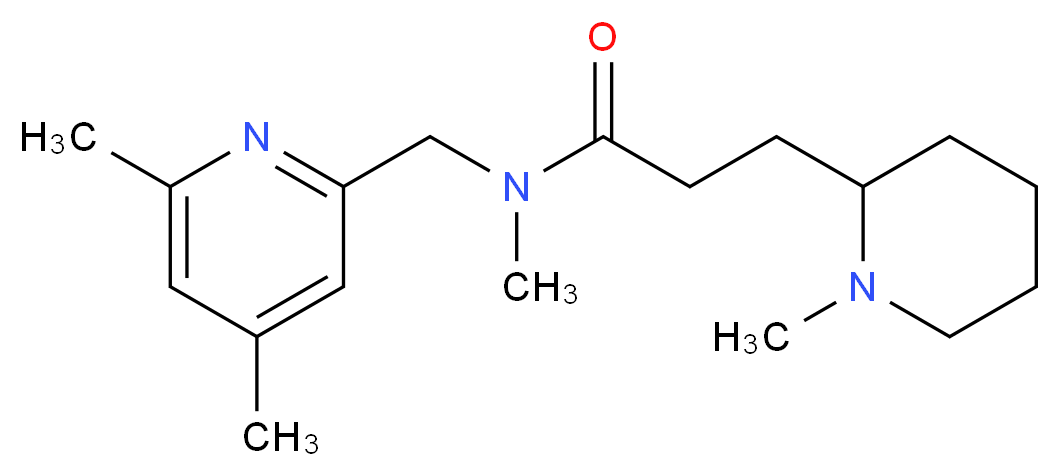 N-[(4,6-dimethyl-2-pyridinyl)methyl]-N-methyl-3-(1-methyl-2-piperidinyl)propanamide_分子结构_CAS_)