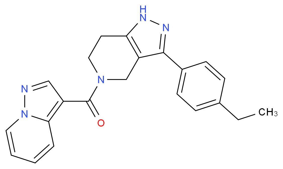 3-(4-ethylphenyl)-5-(pyrazolo[1,5-a]pyridin-3-ylcarbonyl)-4,5,6,7-tetrahydro-1H-pyrazolo[4,3-c]pyridine_分子结构_CAS_)