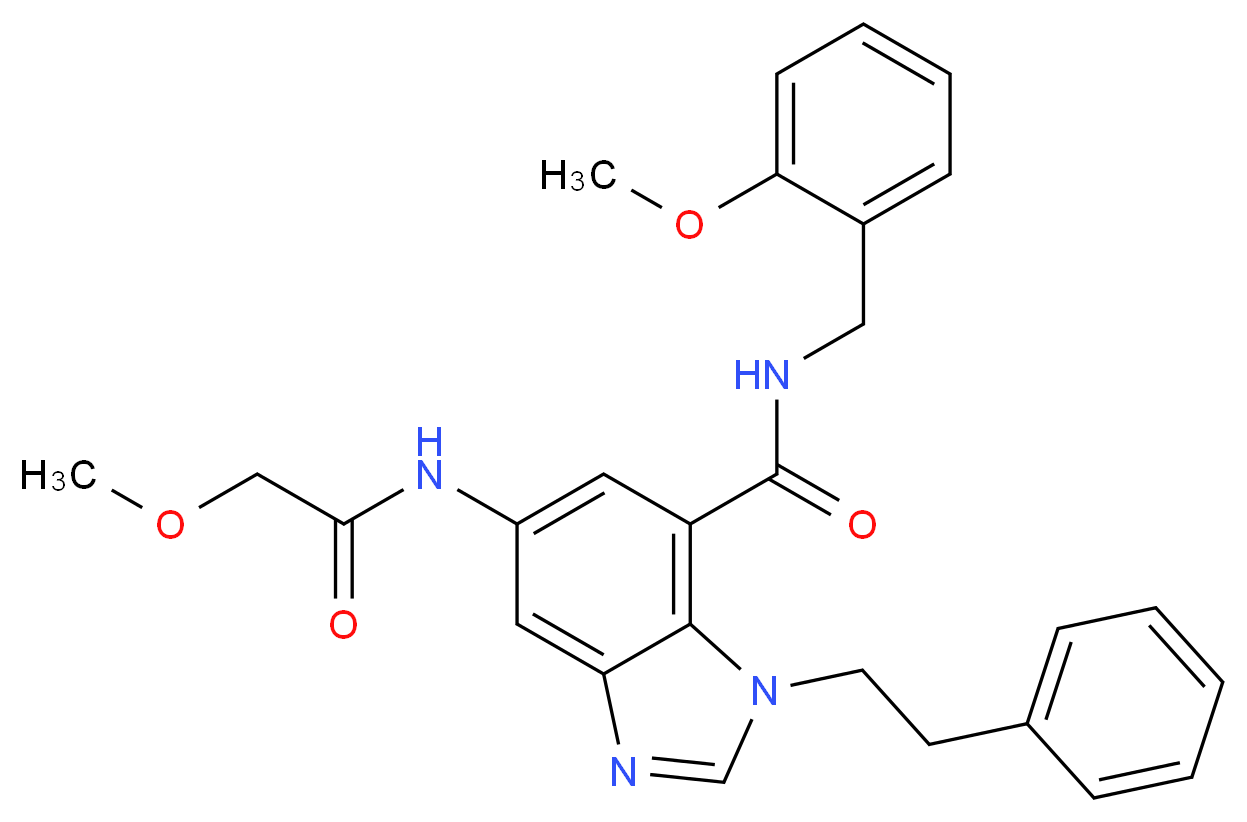 5-[(methoxyacetyl)amino]-N-(2-methoxybenzyl)-1-(2-phenylethyl)-1H-benzimidazole-7-carboxamide_分子结构_CAS_)