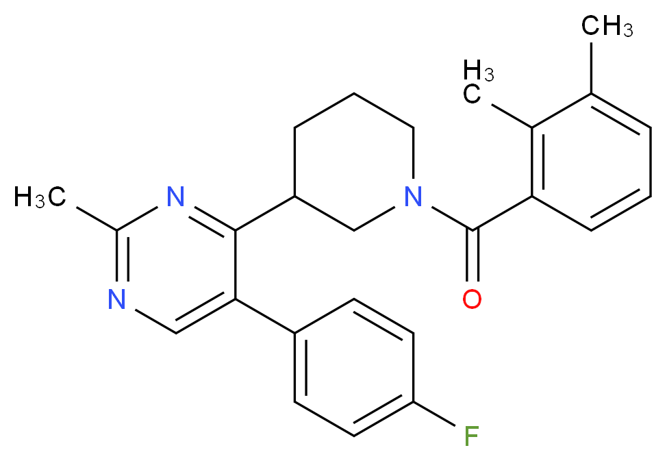 4-[1-(2,3-dimethylbenzoyl)-3-piperidinyl]-5-(4-fluorophenyl)-2-methylpyrimidine_分子结构_CAS_)