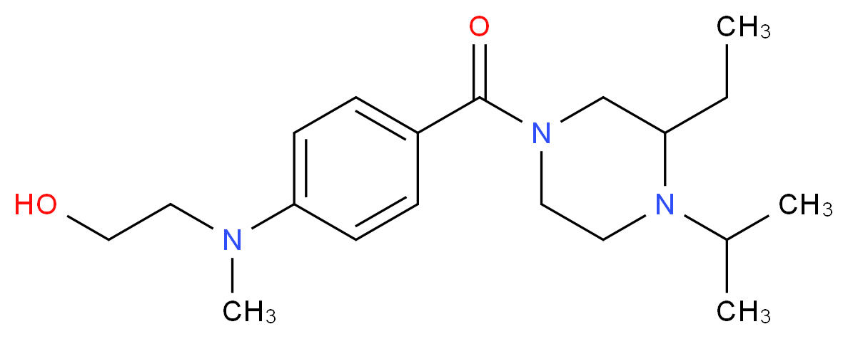2-[{4-[(3-ethyl-4-isopropyl-1-piperazinyl)carbonyl]phenyl}(methyl)amino]ethanol_分子结构_CAS_)