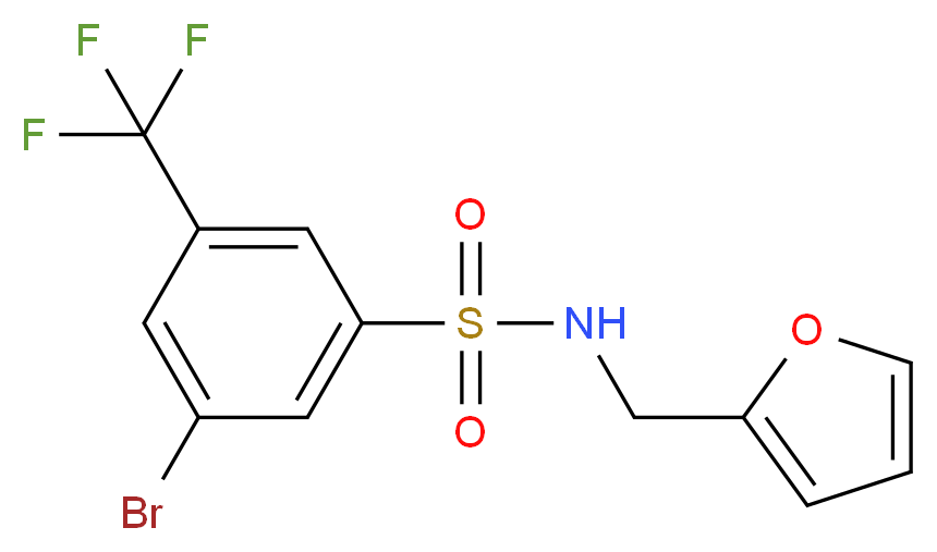 3-Bromo-N-(furan-2-ylmethyl)-5-(trifluoromethyl)benzenesulfonamide_分子结构_CAS_951884-84-7)