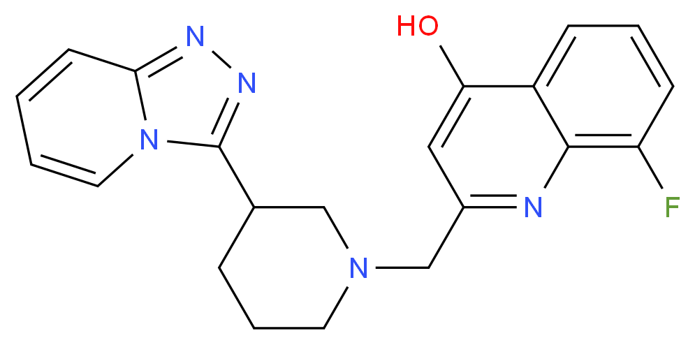 8-fluoro-2-[(3-[1,2,4]triazolo[4,3-a]pyridin-3-ylpiperidin-1-yl)methyl]quinolin-4-ol_分子结构_CAS_)