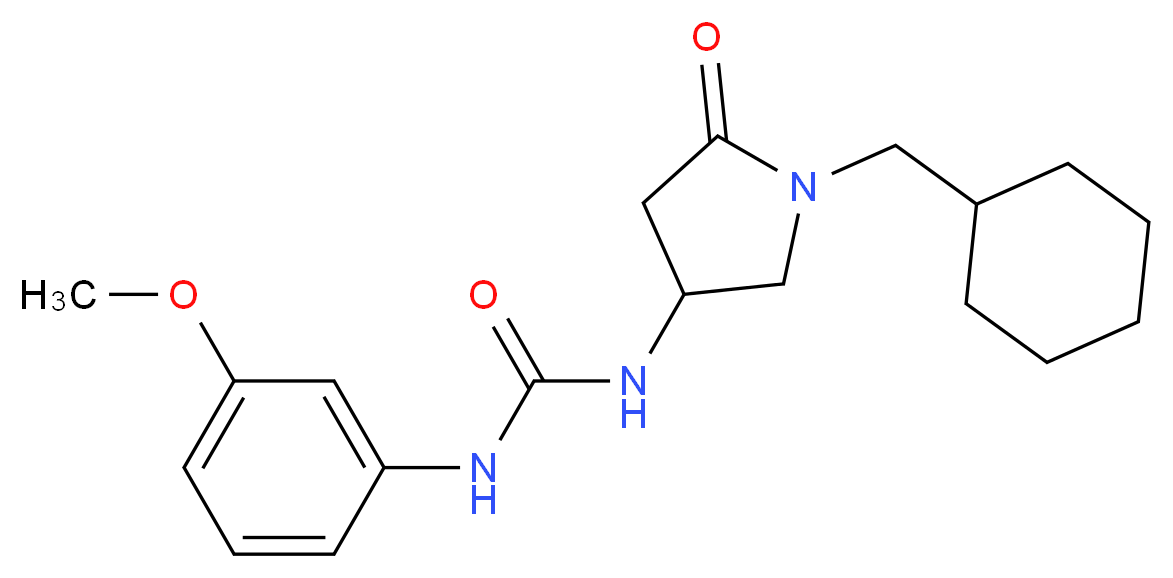 N-[1-(cyclohexylmethyl)-5-oxo-3-pyrrolidinyl]-N'-(3-methoxyphenyl)urea_分子结构_CAS_)