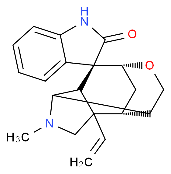 (1'R,3S,8'R)-2'-ethenyl-4'-methyl-1,2-dihydro-9'-oxa-4'-azaspiro[indole-3,7'-tetracyclo[6.3.1.0<sup>2</sup>,<sup>6</sup>.0<sup>5</sup>,<sup>1</sup><sup>1</sup>]dodecane]-2-one_分子结构_CAS_509-15-9