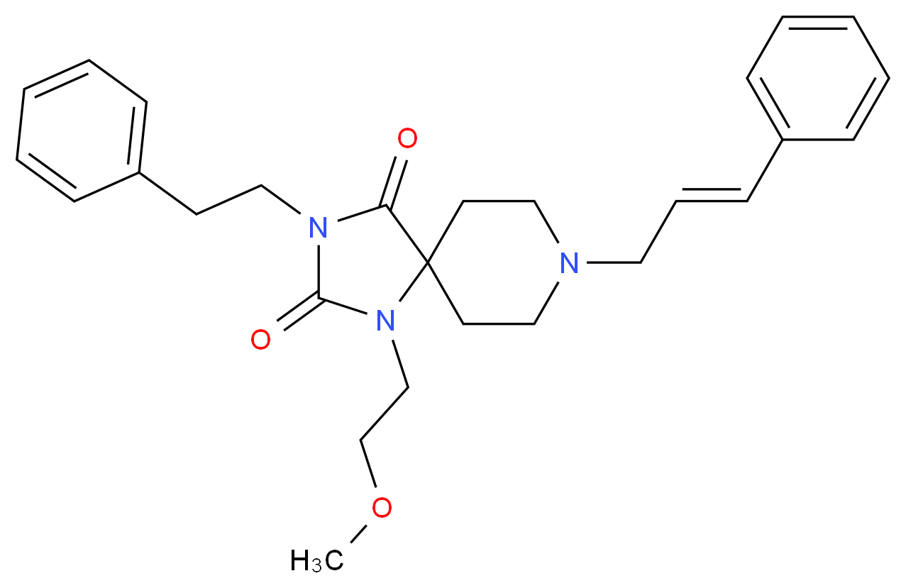 1-(2-methoxyethyl)-3-(2-phenylethyl)-8-[(2E)-3-phenyl-2-propen-1-yl]-1,3,8-triazaspiro[4.5]decane-2,4-dione_分子结构_CAS_)