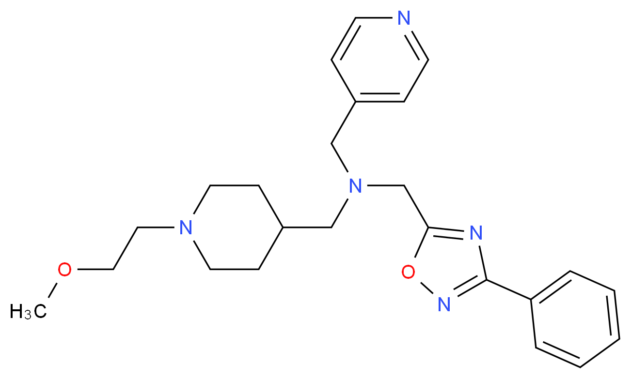 1-[1-(2-methoxyethyl)-4-piperidinyl]-N-[(3-phenyl-1,2,4-oxadiazol-5-yl)methyl]-N-(4-pyridinylmethyl)methanamine_分子结构_CAS_)