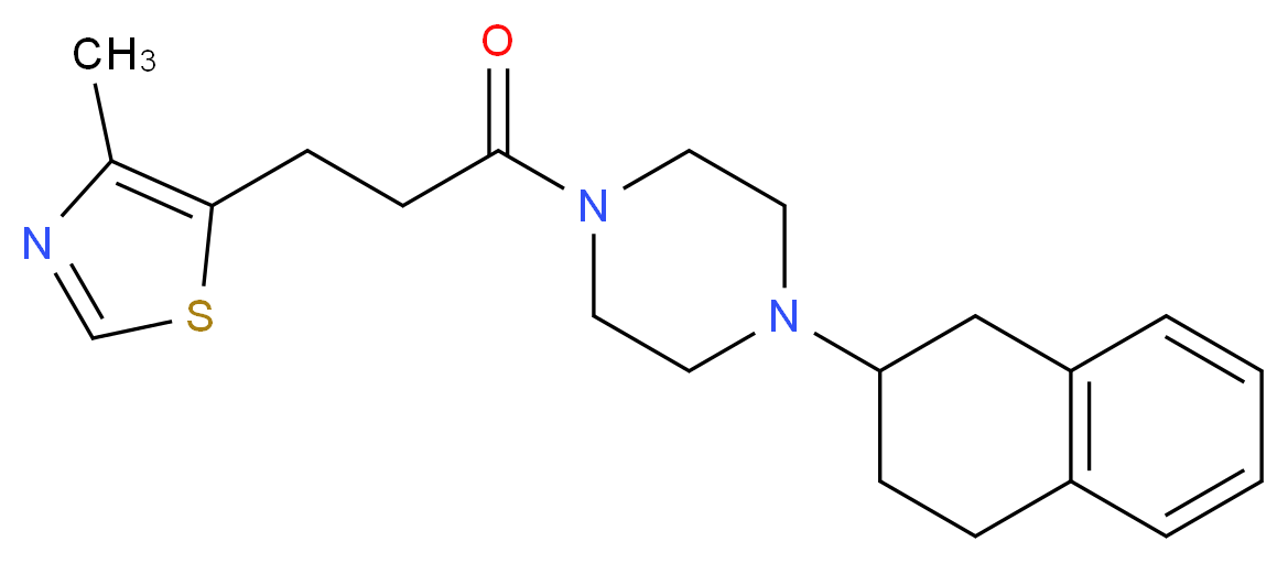1-[3-(4-methyl-1,3-thiazol-5-yl)propanoyl]-4-(1,2,3,4-tetrahydro-2-naphthalenyl)piperazine_分子结构_CAS_)