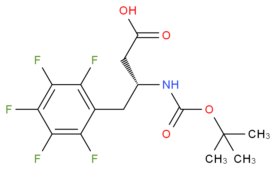 (3R)-3-{[(tert-butoxy)carbonyl]amino}-4-(pentafluorophenyl)butanoic acid_分子结构_CAS_269398-93-8