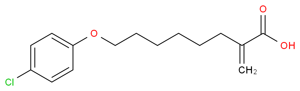 8-(4-chlorophenoxy)-2-methylideneoctanoic acid_分子结构_CAS_124083-17-6