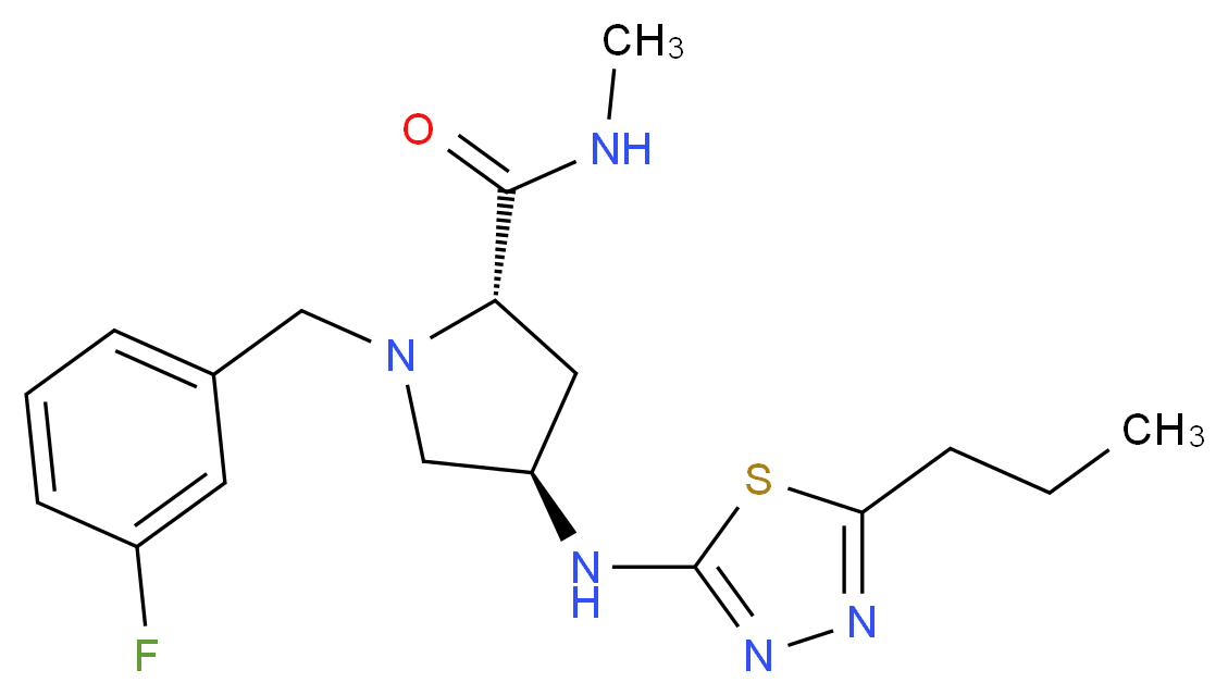 (4R)-1-(3-fluorobenzyl)-N-methyl-4-[(5-propyl-1,3,4-thiadiazol-2-yl)amino]-L-prolinamide_分子结构_CAS_)