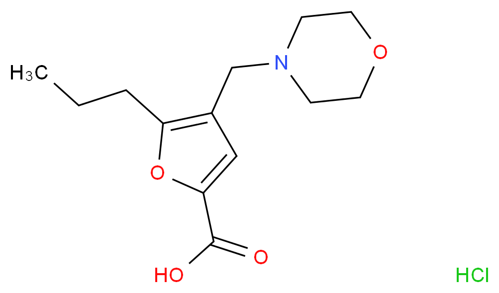 4-Morpholin-4-ylmethyl-5-propyl-furan-2-carboxylic acid hydrochloride_分子结构_CAS_)