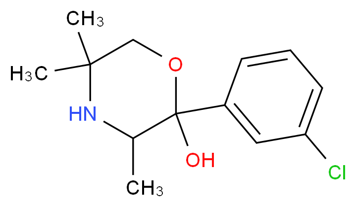 2-(3-chlorophenyl)-3,5,5-trimethylmorpholin-2-ol_分子结构_CAS_357399-43-0