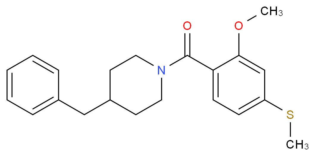 4-benzyl-1-[2-methoxy-4-(methylsulfanyl)benzoyl]piperidine_分子结构_CAS_349087-34-9