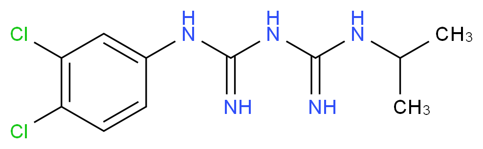 1-3-(3,4-dichlorophenyl)carbamimidamido-N-(propan-2-yl)methanimidamide_分子结构_CAS_537-21-3
