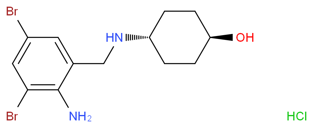 (1r,4r)-4-{[(2-amino-3,5-dibromophenyl)methyl]amino}cyclohexan-1-ol hydrochloride_分子结构_CAS_23828-92-4